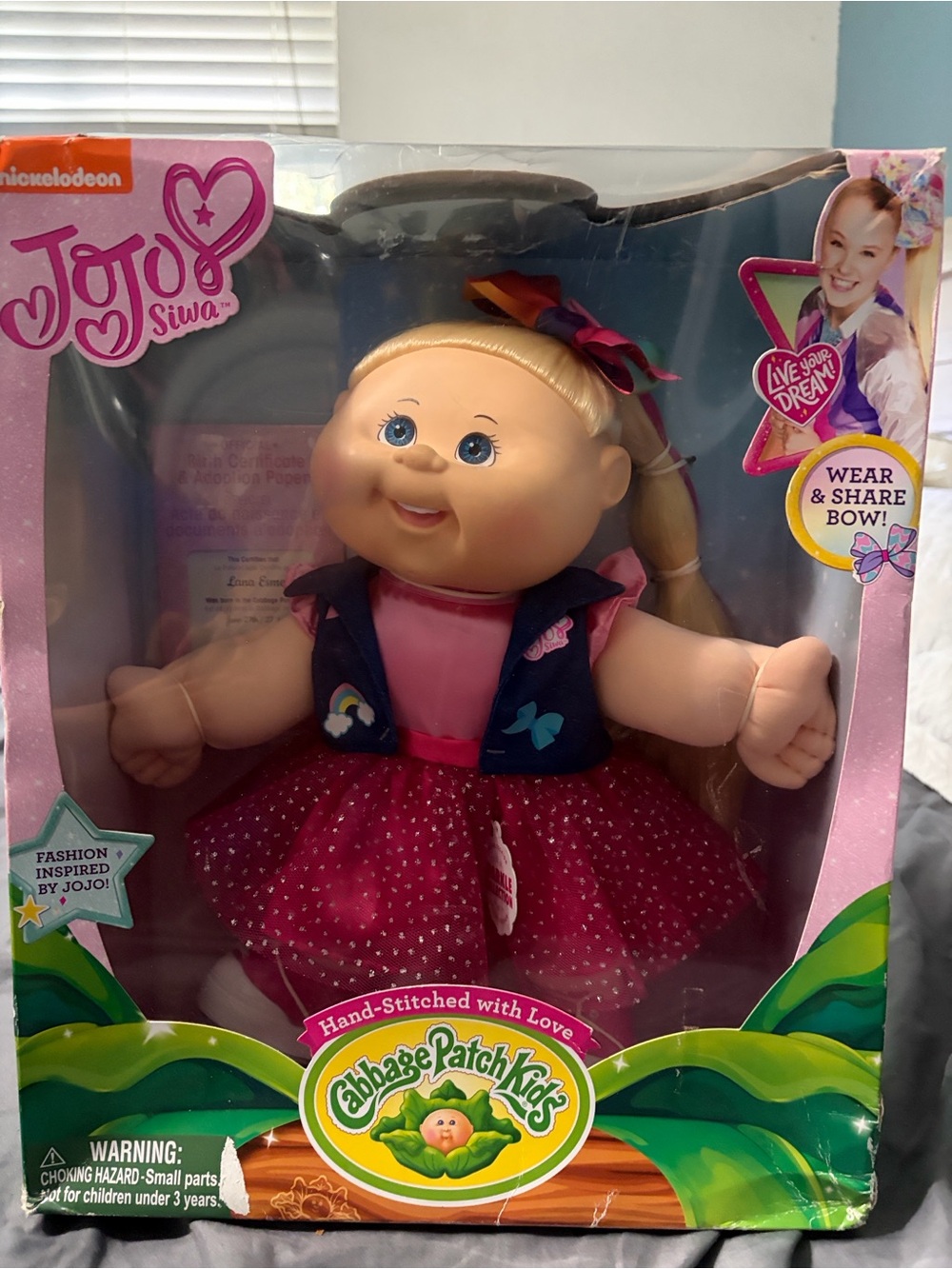 Cabbage Patch Kids JoJo Siwa Pink Fashion Doll with Wearable Bow